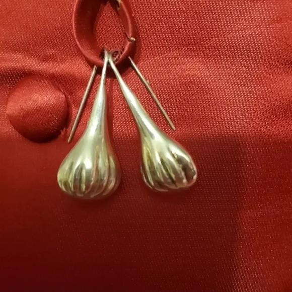 Modernist  Y2K Sterling Teardrop Earrings - Picture 1 of 5